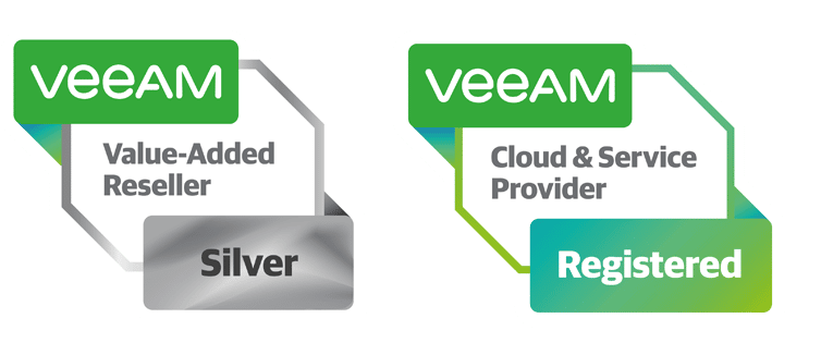 veeam Logos Value-Added Reseller Silver und Cloud & Service Provider Registered